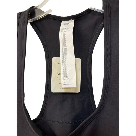 NEW Fabletics On The Go Medium Impact Sports Bra Black White Size Large - Picture 5 of 7